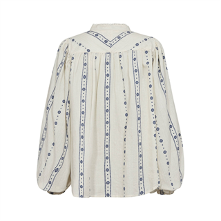 Gossia - Vibe Joe Blouse - Creme Blue Flowers