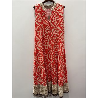 Marta - Lucie Kjole - Red/Beige - Onesize