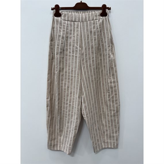 Marta - Fausta Bukser - Beige Stripe