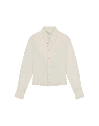 Wrangler - Femme Peplum Skjorte - Pinstar White