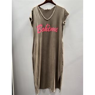 Marta - Rosalia Kjole - Marrone/Fuxia Fluo