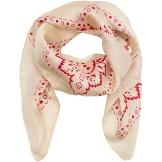 Marta - Juline Tørklæde - White/Red - Onesize