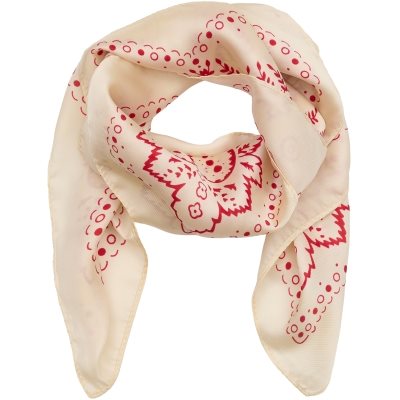 Marta - Juline Tørklæde - White/Red - Onesize