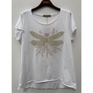 Marta - Marie  T-shirt - White Dragonfly