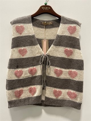 Marta - Phoenix Strik Vest - Old Rose