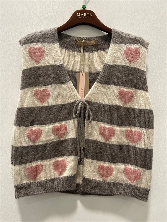 Marta - Phoenix Strik Vest - Old Rose