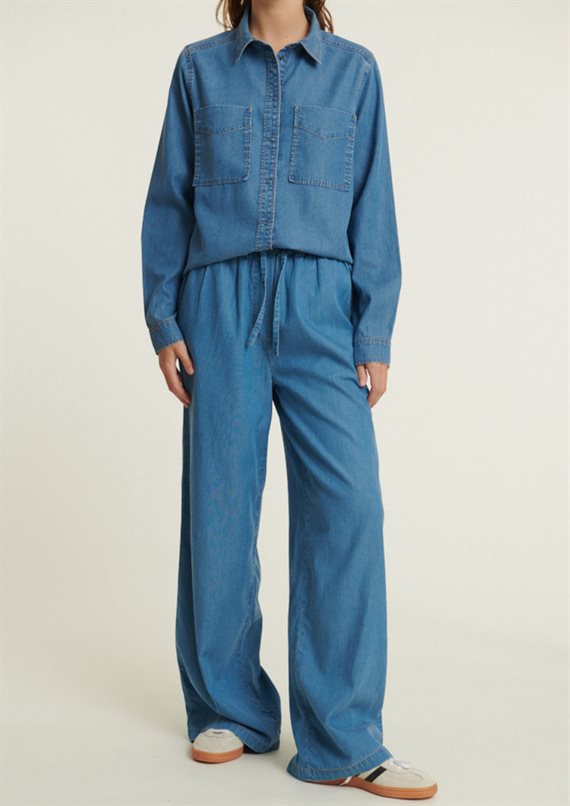 Basic Apparel - Bine Wide Pants - Light Blue
