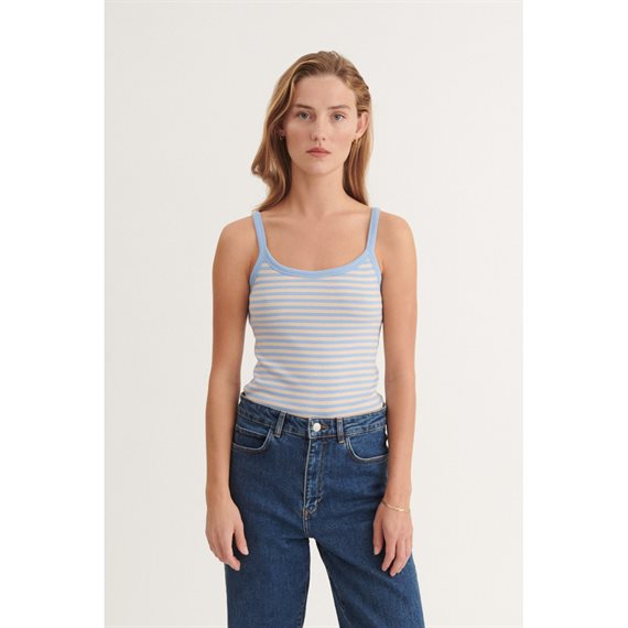 Basic Apparel - Ludmilla Stripe Strop Top - Frozen Fjord/Smoke Gray