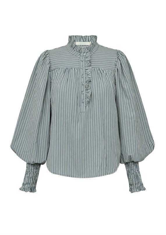 Gossia - MijaGO My Blouse - Black Blue Stripes