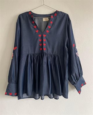 Wauw - Heart Bluse - Chambray