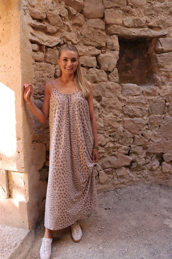 Liberte - Alma Long Strop Kjole - Desert Lux Leo