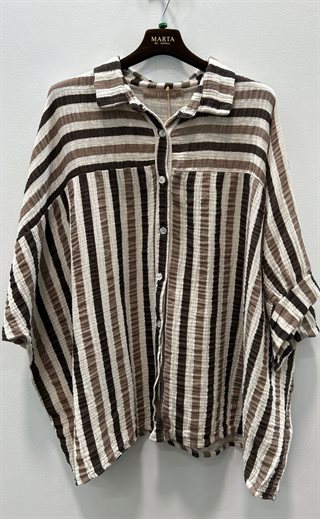 Marta - Mossie Skjorte - Camel/Brown - Onesize