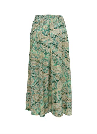 Black Colour - Luna Regular Nederdel - Floral Green