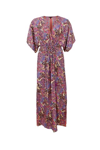 Black Colour - Luna Long V-neck Kjole - Royal Berry