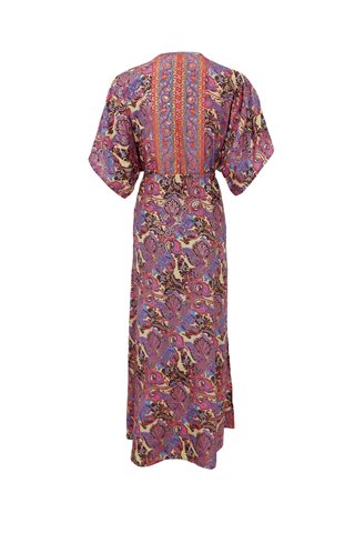 Black Colour - Luna Long V-neck Kjole - Royal Berry