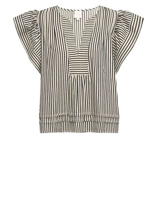 Gossia - Minka Jo Bluse - Creme Black Stripes
