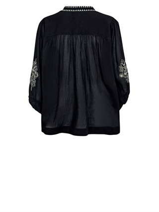 Gossia - NoraGO Bluse - Black-Creme