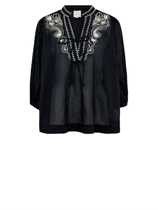 Gossia - NoraGO Bluse - Black-Creme