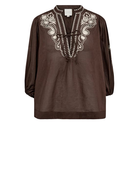 Gossia - NouraGO Bluse - Brown-Creme