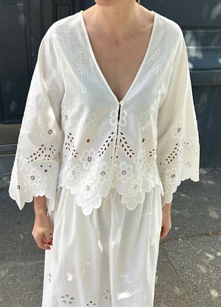 Sissel - Trine Top - White Cutwork - Onesize