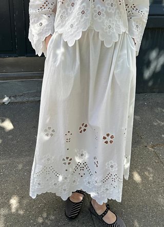 Sissel Edelbo - Trine Nederdel - White Cutwork - Onesize