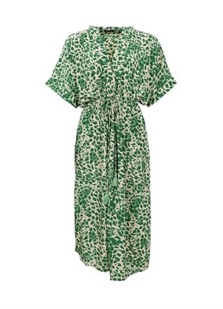 Black Colour - Luna Kaftan - Tie Kjole - Green Leo - Onesize
