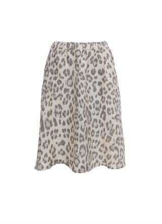 Black Colour - Melina Short Linen Nederdel - Natural Leo