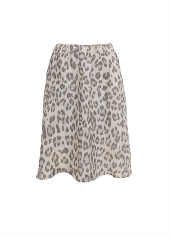 Black Colour - Melina Short Linen Nederdel - Natural Leo