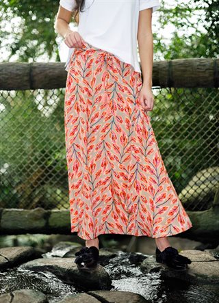 Black Colour - Luna Regular Nederdel - Peach Leaf