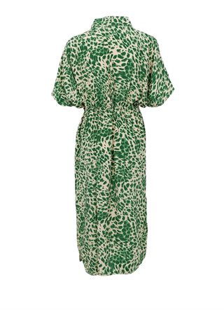 Black Colour - Luna Kaftan - Tie Kjole - Green Leo - Onesize